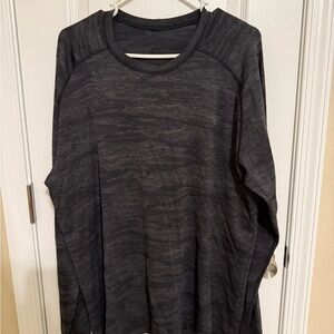 Men's lululemon metal vent LS Shirt, black and grey , XL tall